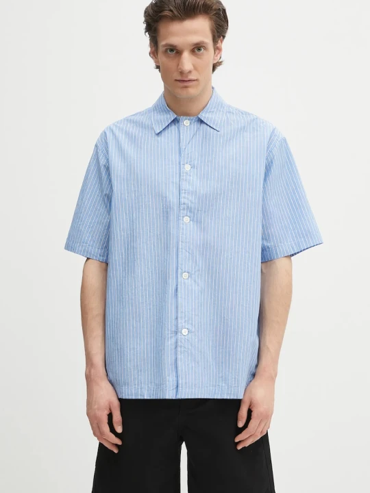 Zdjęcie produktu Norse Projects koszula bawełniana Mads Poplin Stripe SS