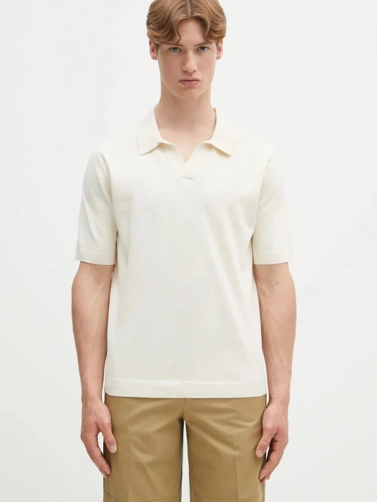 Zdjęcie produktu Norse Projects polo lniane Leif Cotton Linen Polo beżowy