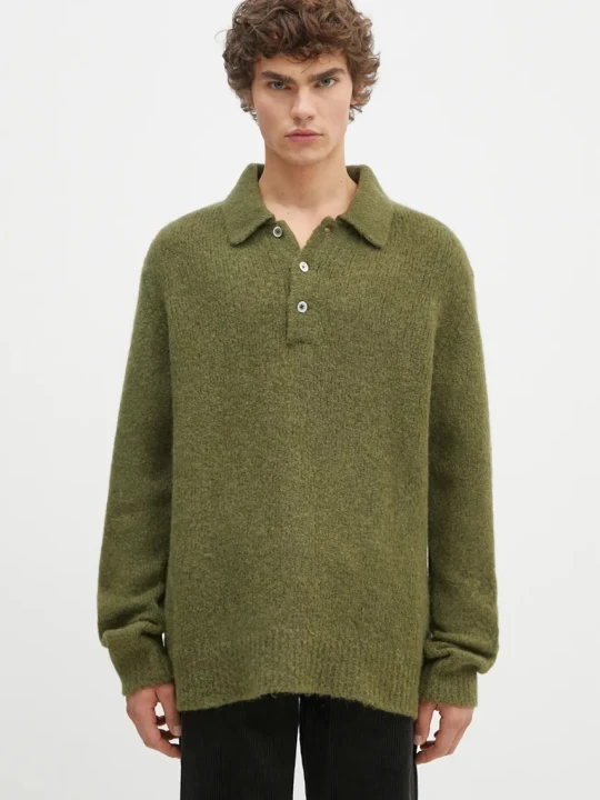 Zdjęcie produktu Norse Projects sweter wełniany Rasmus Relaxed Brushed Polo