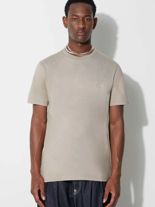 Zdjęcie produktu Norse Projects t-shirt bawełniany Johannes Organic N Logo T-shirt beżowy
