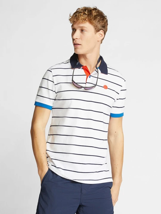 Zdjęcie produktu North Sails Koszulka polo w kolorze biało-pomarańczowo-niebieskim rozmiar: XXL