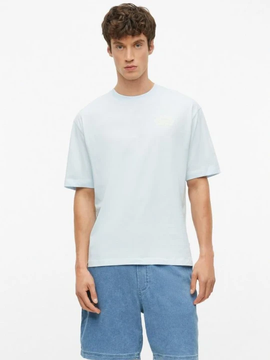 Zdjęcie produktu Nowoczesny krój: bawełniany T-shirt z nadrukiem z przodu i z tyłu s.Oliver niebieski