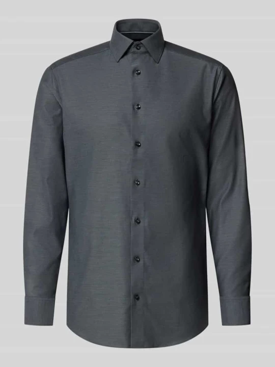 Zdjęcie produktu Nowoczesny krój modern fit koszula biznesowa z kołnierzykiem typu kent Olymp Antracytowy