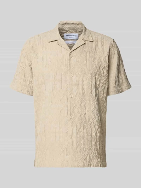 Zdjęcie produktu Nowoczesny krój modern fit koszula casualowa z fakturowanym wzorem lindbergh Ziemisty brązowy