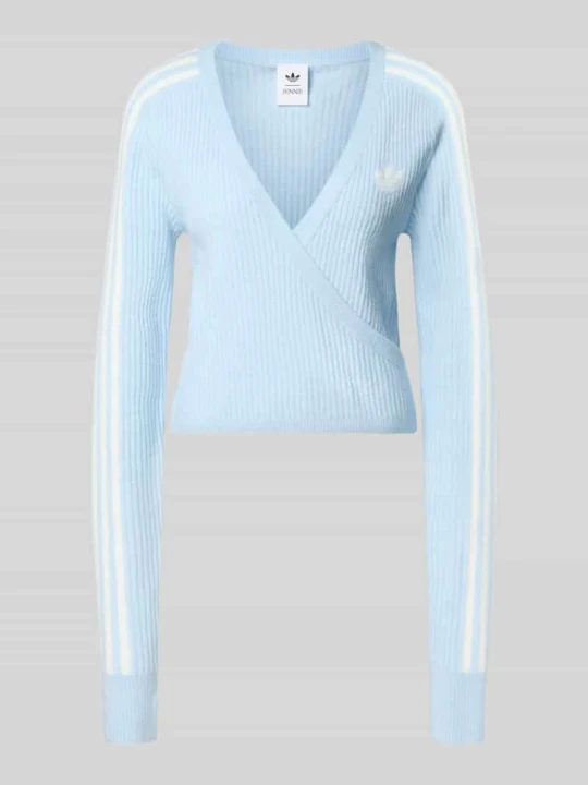 Zdjęcie produktu Nowoczesny krój regular fit sweter z bocznymi paskami adidas Originals Jasnoniebieski