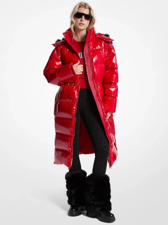 Zdjęcie produktu Nylonowy płaszcz puchowy Ciré z wykończeniem ze sztucznego futra Michael Kors