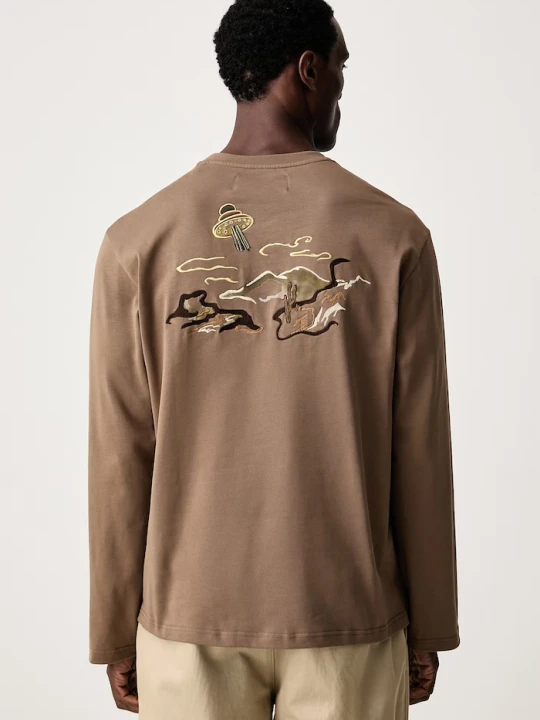 Zdjęcie produktu OAS longsleeve męski bawełniany brązowy