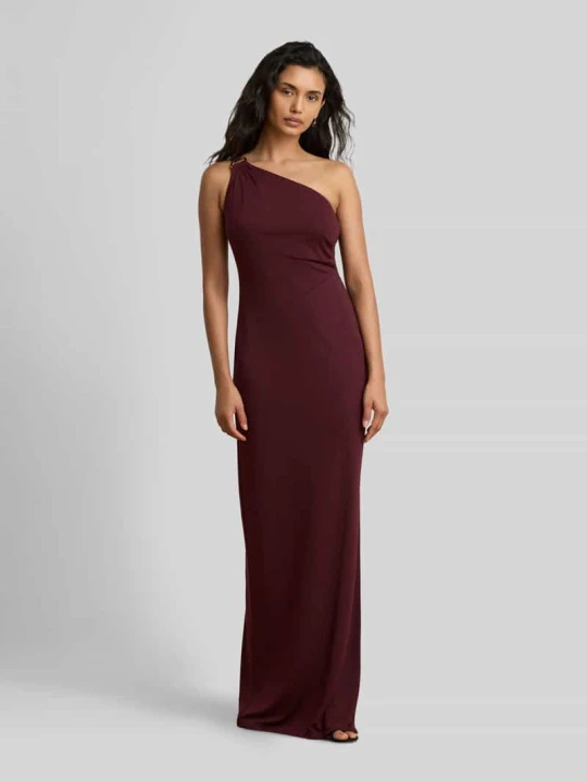 Zdjęcie produktu Obcisła sukienka wieczorowa z krojem na jedno ramię Lauren Ralph Lauren Bordowy