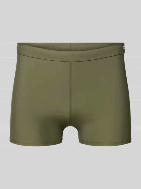 Zdjęcie produktu Bokserki kąpielowe w kroju slim fit z detalem z logo Calvin Klein Khaki