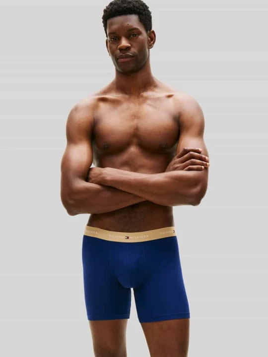 Zdjęcie produktu obcisłe bokserki o kroju regular fit z mieszanki bawełny w zestawie 3 szt. Tommy Hilfiger Granatowy