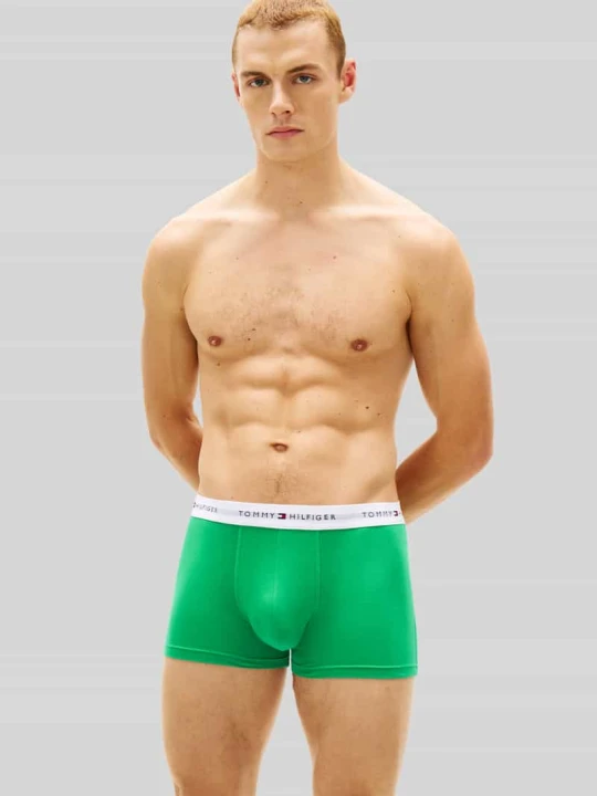 Zdjęcie produktu obcisłe bokserki o kroju regular fit z mieszanki bawełny w zestawie 3 szt. Tommy Hilfiger Oceaniczny