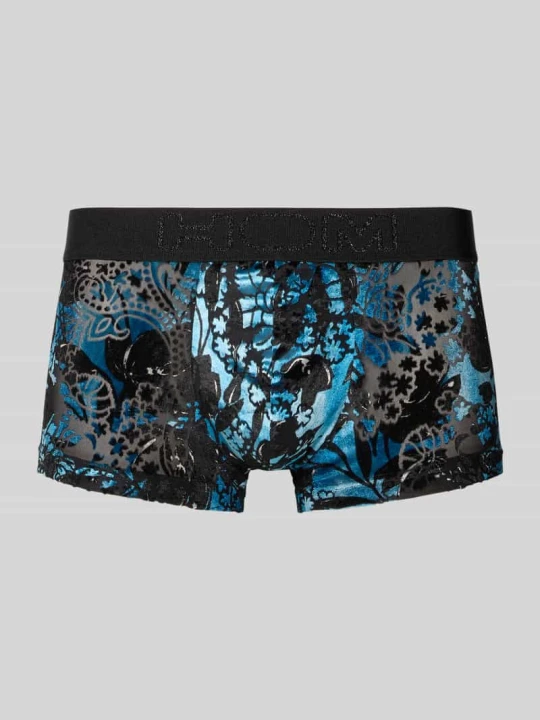 Zdjęcie produktu Obcisłe bokserki o kroju slim fit z kwiatowym nadrukiem na całej powierzchni model 'Fremont' HOM czarny