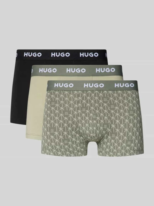 Zdjęcie produktu Obcisłe bokserki o kroju slim fit z mieszanka bawełny w zestaw 3 szt. model 'TRUNK TRPLET DESIGN' Hugo Trzcinowy