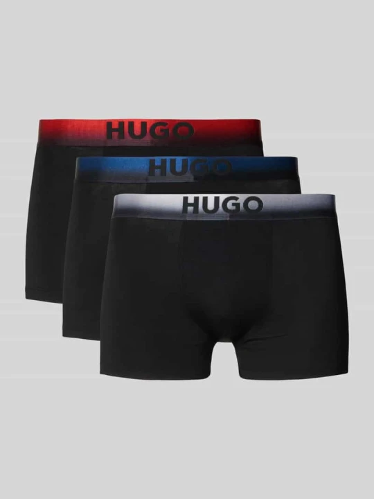 Zdjęcie produktu Obcisłe bokserki o kroju slim fit z mieszanka modalu w zestaw 3 szt. model 'SPRAY' Hugo Czarny