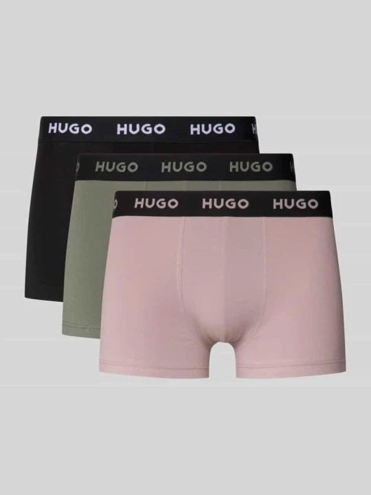 Zdjęcie produktu Obcisłe bokserki o kroju slim fit z mieszanki bawełny w zestaw 3 szt. model 'PACK' Hugo Średnioszary