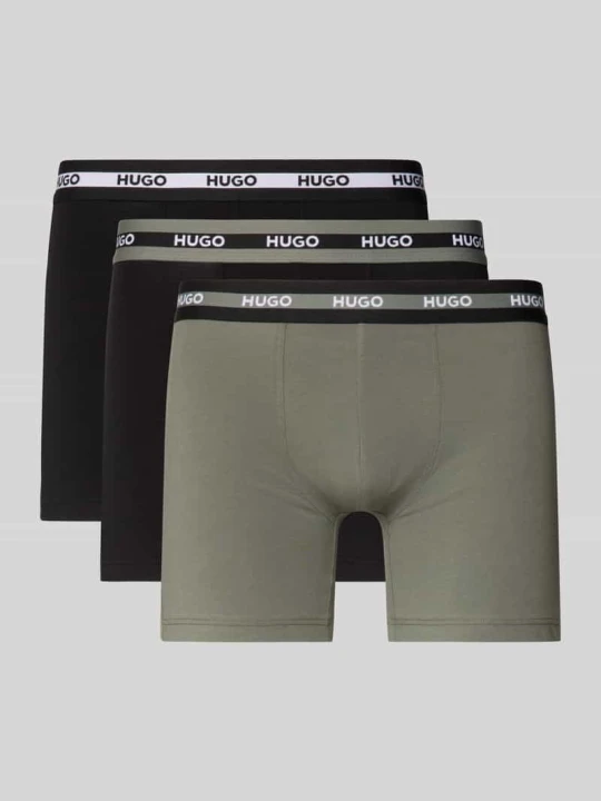 Zdjęcie produktu Obcisłe bokserki o kroju slim fit z mieszanki bawełny w zestaw 3 szt. model 'PLANET' Hugo Średnioszary
