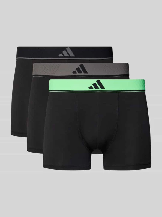 Zdjęcie produktu Obcisłe bokserki o kroju slim fit z wyhaftowanym logo model ‘Active’ w zestawie 3 szt. Adidas Czarny