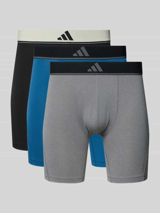 Zdjęcie produktu Obcisłe bokserki w zestaw 3 szt. z elastyczny pasek z logo Adidas Jasnoszary