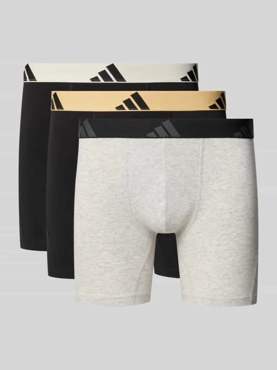 Zdjęcie produktu Obcisłe bokserki w zestaw 3 szt. z mieszanka bawełny Adidas Jasnoszary