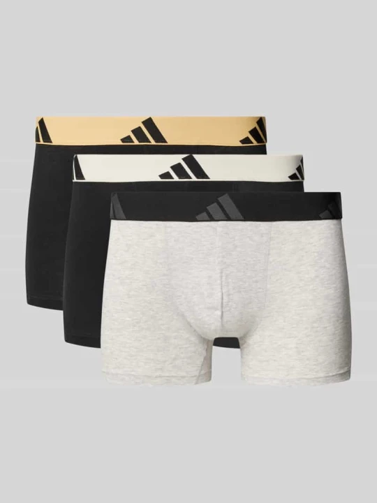 Zdjęcie produktu Obcisłe bokserki w zestaw 3 szt. z mieszanka bawełny Adidas Jasnoszary