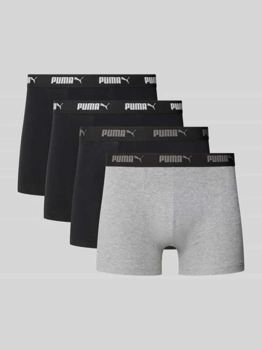 Zdjęcie produktu Obcisłe bokserki w zestawie 4 szt. z elastycznym paskiem z logo Puma Czarny