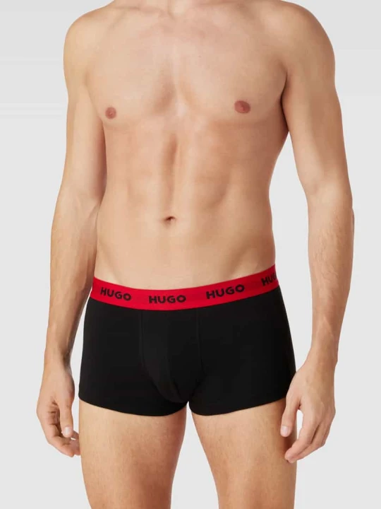 Zdjęcie produktu Obcisłe bokserki z detalami z logo w zestawie 3 szt. Hugo Czarny