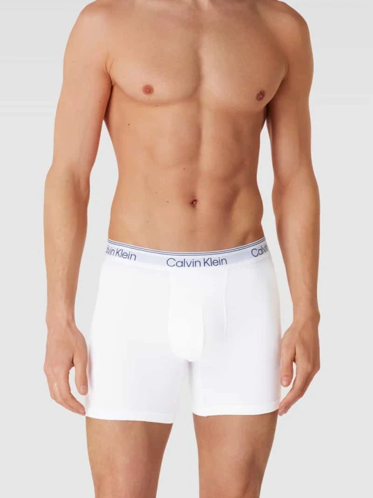 Zdjęcie produktu Obcisłe bokserki z detalem z logo Calvin Klein Biały