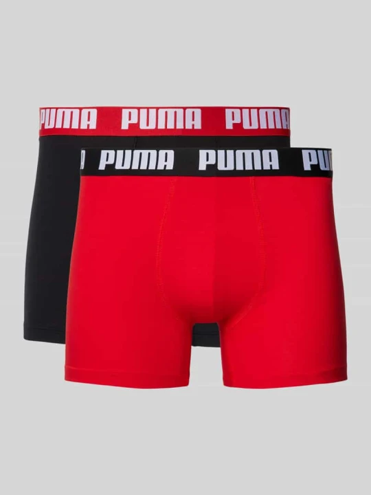 Zdjęcie produktu Obcisłe bokserki z detalem z logo w zestaw 2 szt. Puma Czerwony