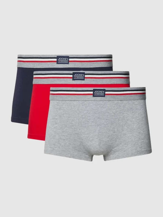 Zdjęcie produktu Obcisłe bokserki z detalem z logo w zestawie 3 szt. Jockey Czerwony