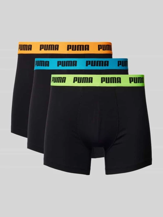 Zdjęcie produktu Obcisłe bokserki z detalem z logo w zestaw 3 szt. Puma Czarny