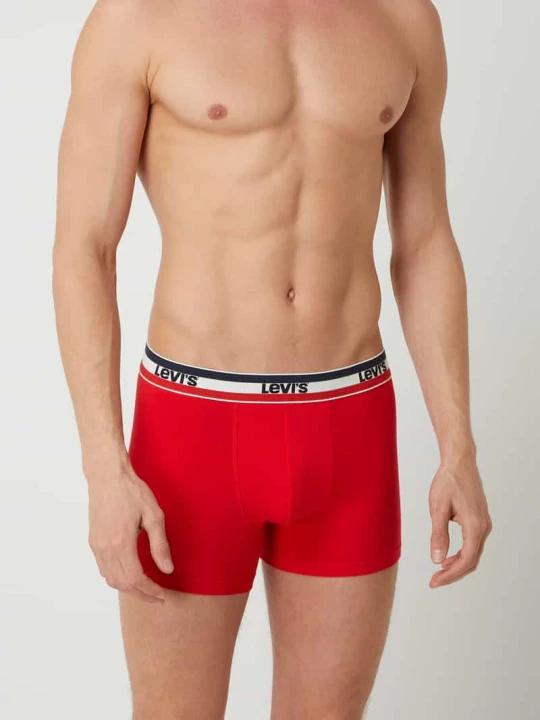 Zdjęcie produktu Bokserki z domieszką stretchu w 3‑pakiecie Levi's Czerwony
