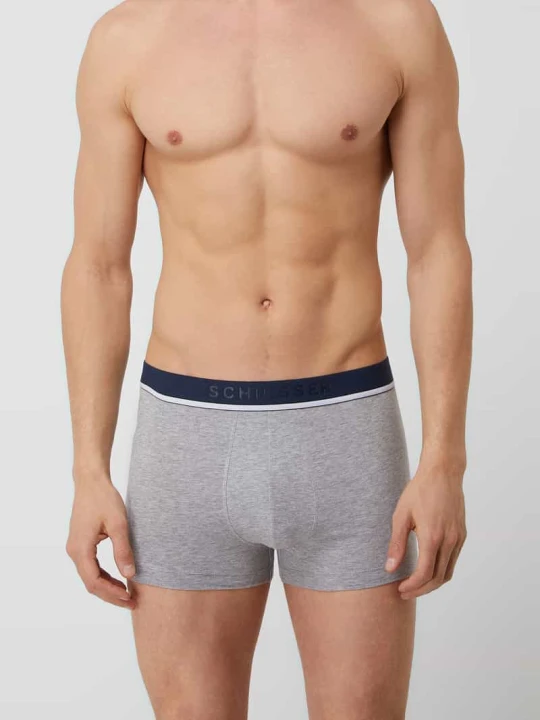 Zdjęcie produktu Bokserki z domieszką stretchu w 3‑pakiecie Schiesser Średnioszary melanż
