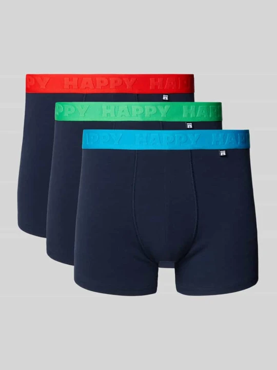 Zdjęcie produktu Obcisłe bokserki z elastycznym pasem w zestawie 3 szt. Happy Socks Granatowy