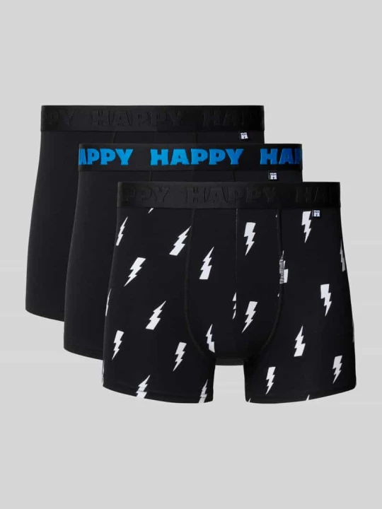 Zdjęcie produktu Obcisłe bokserki z elastycznym pasem w zestawie 3 szt. Happy Socks Czarny