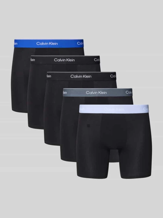 Zdjęcie produktu Obcisłe bokserki z elastycznym pasem w zestawie 5 szt. Calvin Klein Czarny