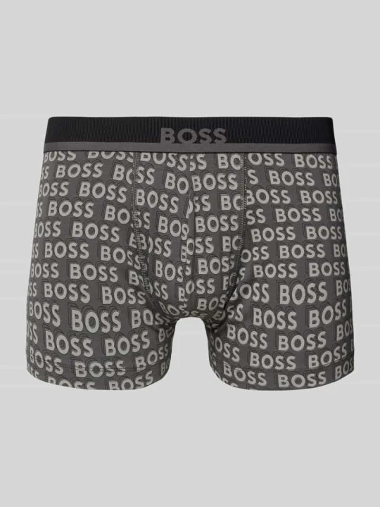 Zdjęcie produktu Obcisłe bokserki z elastycznym pasem z logo Boss Ciemnoszary