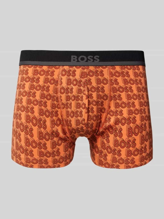 Zdjęcie produktu Obcisłe bokserki z elastycznym pasem z logo Boss Pomarańczowy