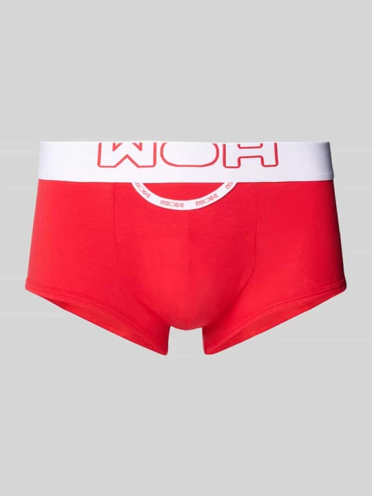 Zdjęcie produktu Obcisłe bokserki z elastycznym pasem z logo WOH Czerwony
