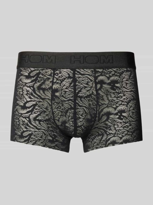 Zdjęcie produktu Obcisłe bokserki z elastycznym pasem z logo HOM Czarny
