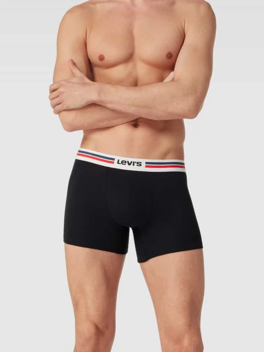 Zdjęcie produktu Obcisłe bokserki z elastycznym pasem z logo Levi's Średnioszary