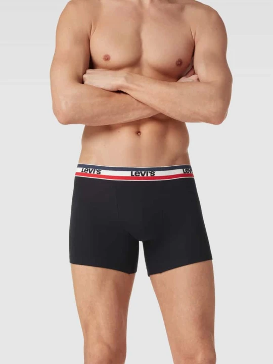 Zdjęcie produktu Obcisłe bokserki z elastycznym pasem z logo Levi's Średnioszary