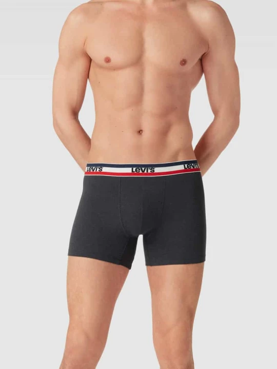 Zdjęcie produktu Obcisłe bokserki z elastycznym pasem z logo Levi's Czerwony