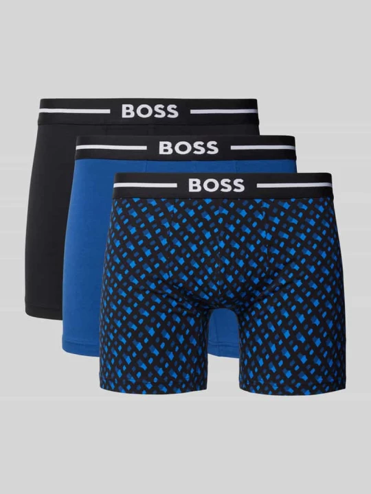 Zdjęcie produktu Obcisłe bokserki z elastycznym pasem z logo w zestawie 3 szt. BOSS Czarny