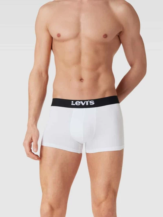 Zdjęcie produktu Obcisłe bokserki z elastycznym paskiem z logo model ‘SOLID BASIC TRUNK’ Levi's Biały