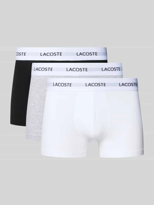 Zdjęcie produktu Obcisłe bokserki z mieszanki bawełny w zestawie 3 szt. Lacoste Jasnoszary melanż
