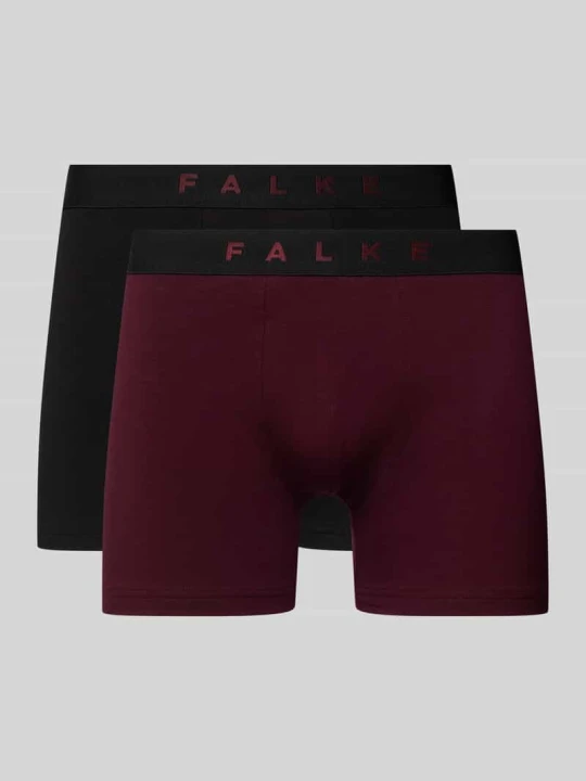 Zdjęcie produktu Obcisłe bokserki z elastycznym paskiem z logo w zestawie 2 szt Falke Ciemnoczerwony