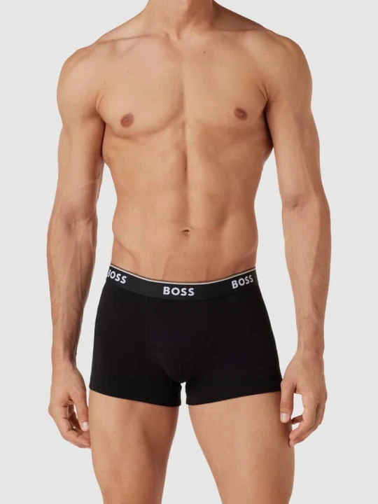 Zdjęcie produktu Obcisłe bokserki z elastycznym paskiem z logo w zestawie 3 szt. Boss Średnioszary melanż