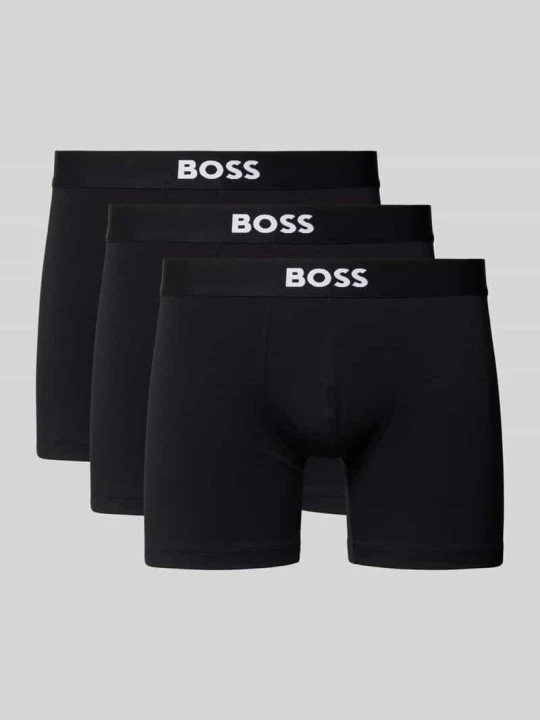 Zdjęcie produktu Bokserki z elastycznym paskiem z logo w zestawie 3 szt. model ‘ONE’ Boss Czarny