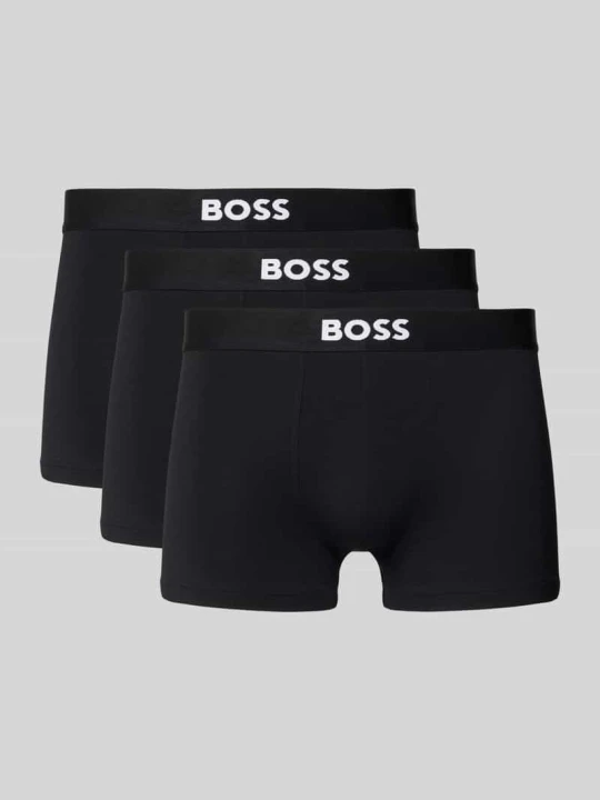 Zdjęcie produktu Obcisłe bokserki z elastycznym paskiem z logo w zestawie 3 szt. model ‘ONE’ Boss Czarny
