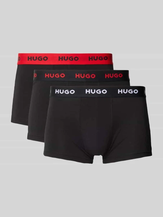 Zdjęcie produktu Obcisłe bokserki z detalami z logo w zestawie 3 szt. Hugo Czarny